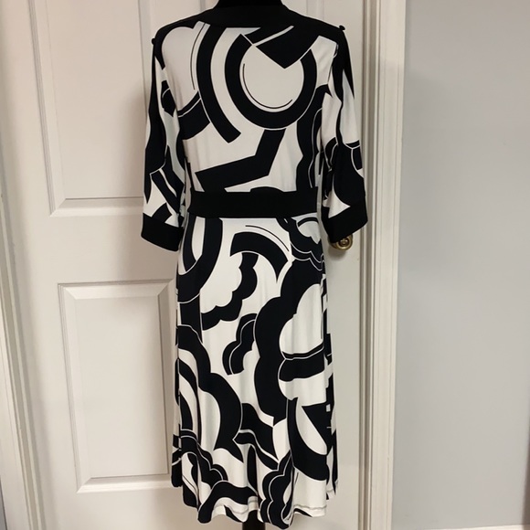 Vintage Dani Max open shoulders blk/ wht dress. Size Medium - Picture 2 of 11